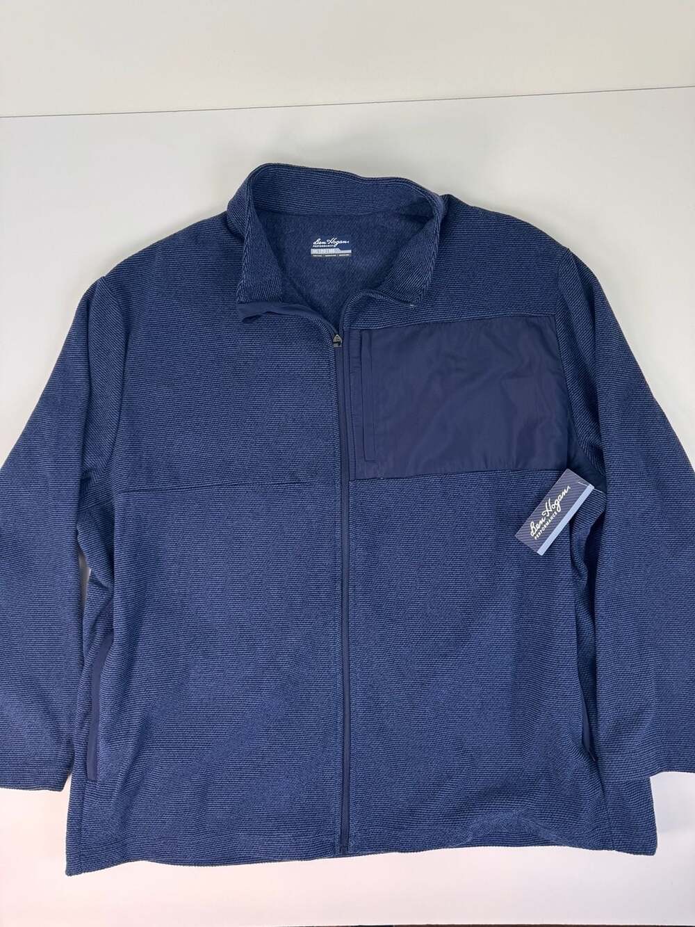 NWT-Ben Hogan Performance Men's Hybrid Full-Zip Ottoman Knit Fleece Golf Jacket